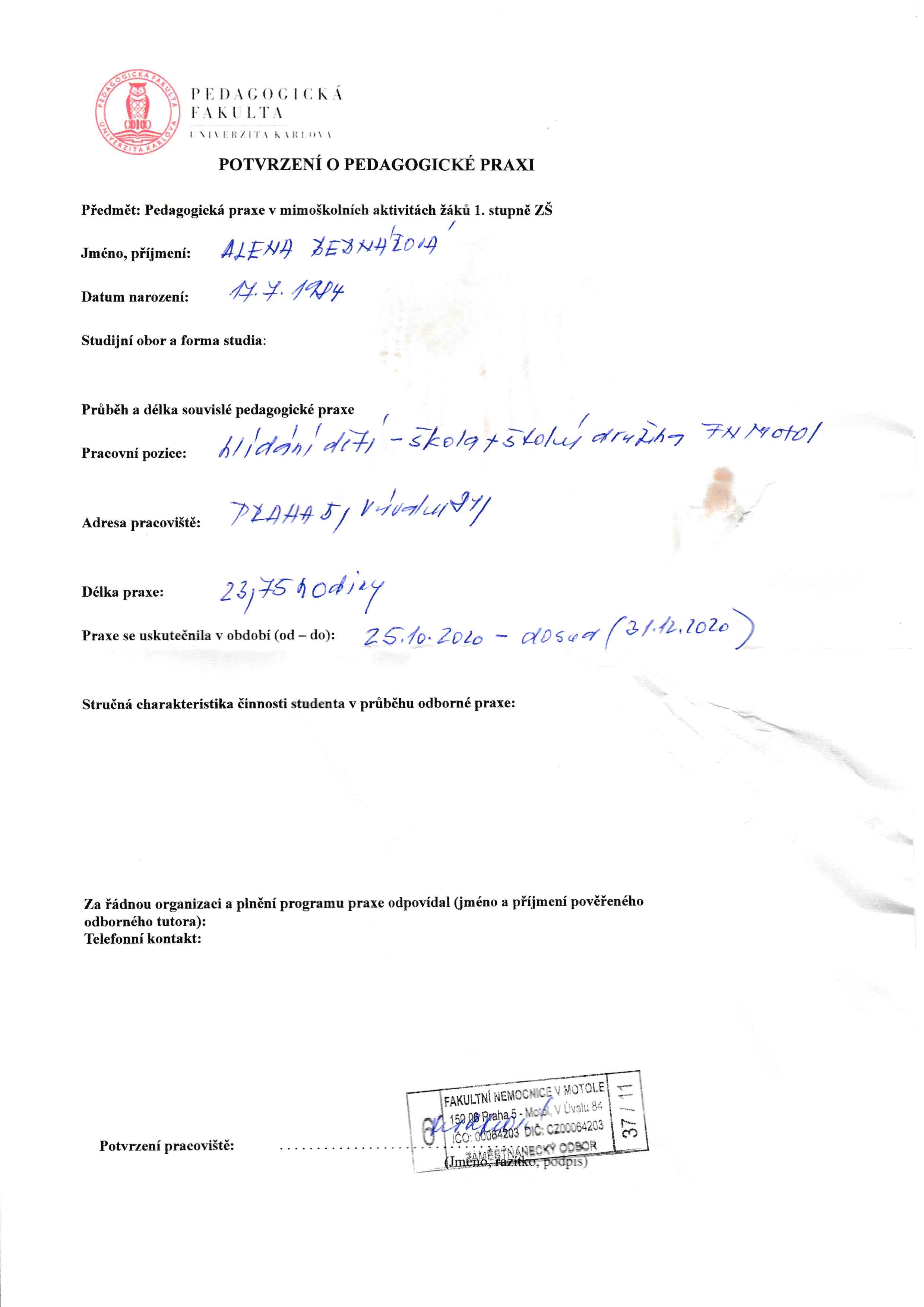 Potvrzeni o praxi
